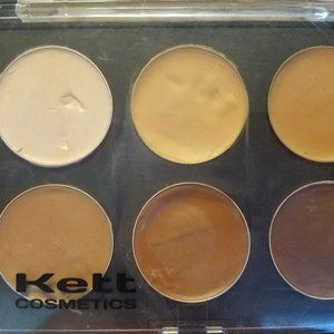 Kett Cosmetics Trial Size bottles Airbrush Makeup + FIXX CREME Neutral Palette